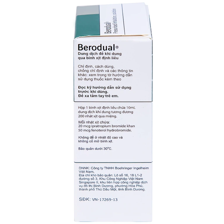 Dung dịch Berodual Boehringer hỗ trợ giãn phế quản (10ml)