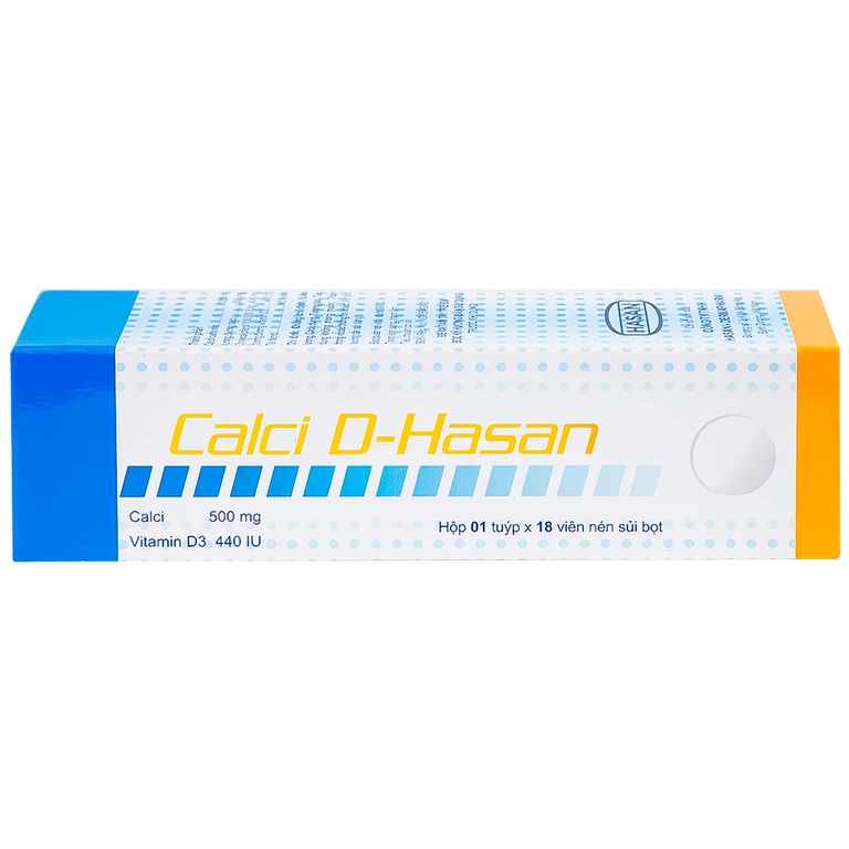 Viên sủi Calci D-Hasan điều trị loãng xương, bổ sung Canxi và Vitamin D (18 viên)