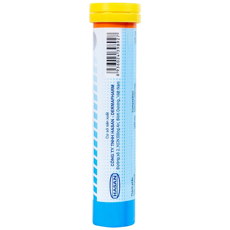Viên sủi Calci D-Hasan điều trị loãng xương, bổ sung Canxi và Vitamin D (18 viên)