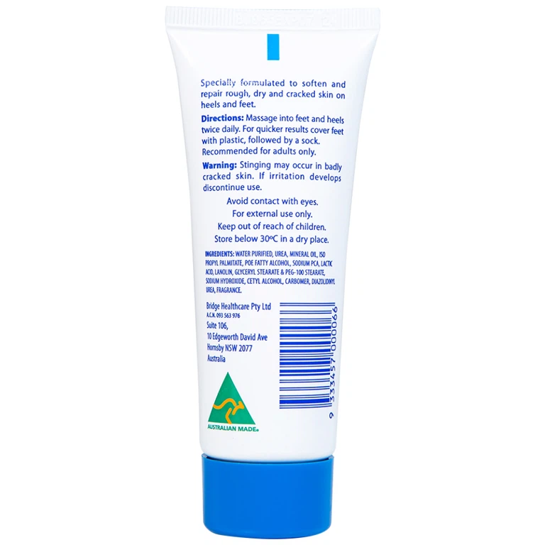 Kem Heel Balm Bridge Healthcare làm mềm, phục hồi da thô ráp, khô, nứt nẻ ở gót chân và bàn chân (75g)