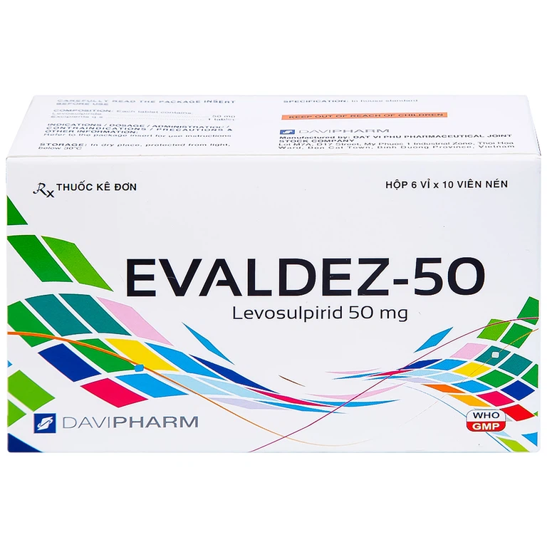 Thuốc Evaldez 50 Davipharm điều trị trầm cảm (6 vỉ x 10 viên)