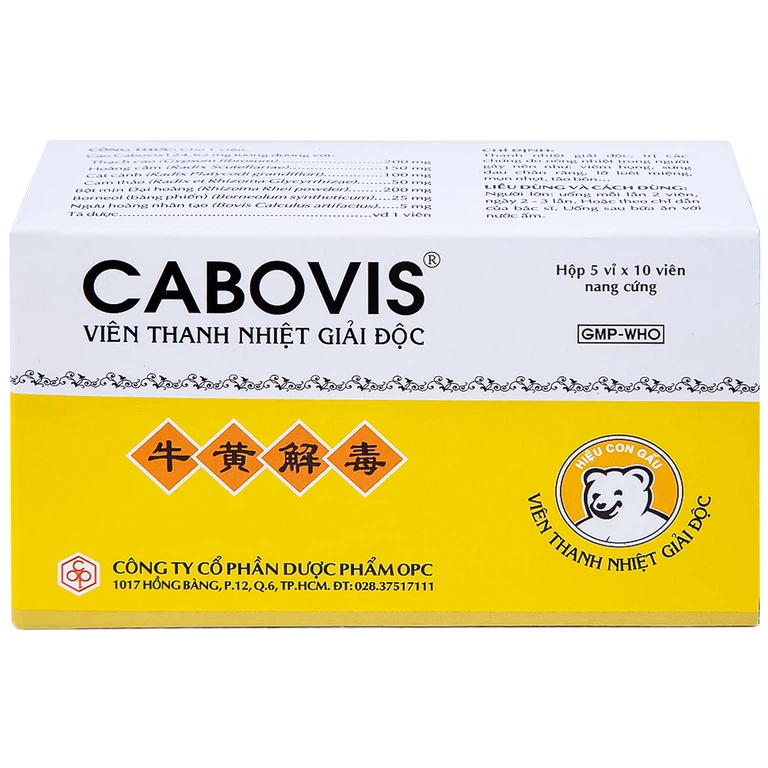 Viên Cabovis OPC thanh nhiệt giải độc, điều trị các chứng do nóng nhiệt (5 vỉ x 10 viên)
