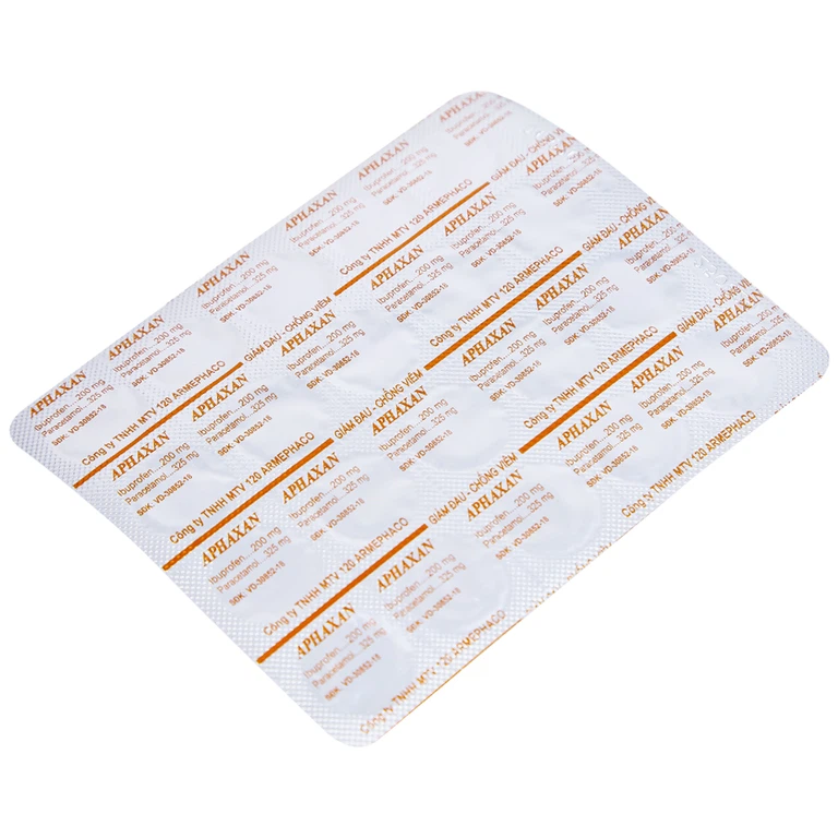 Thuốc Aphaxan Armephaco giảm đau, chống viêm (5 vỉ x 20 viên)