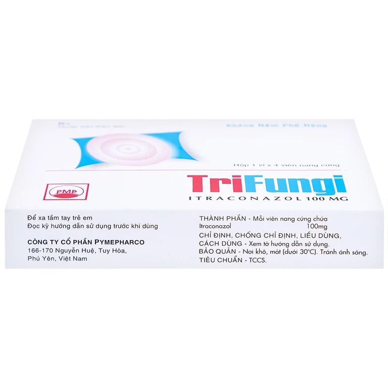 Thuốc Trifungi Pymepharco điều trị nhiễm nấm Candida ở miệng - họng (1 vỉ x 4 viên)