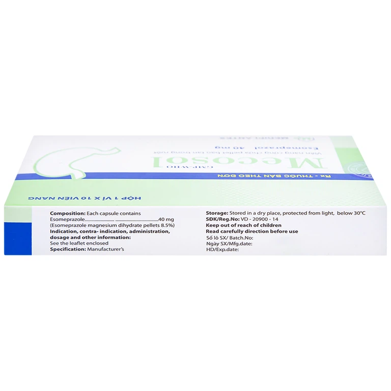 Viên nang cứng Mecosol 40mg Mediplantex điều trị bệnh trào ngược - dạ dày, thực quản (1 vỉ x 10 viên)