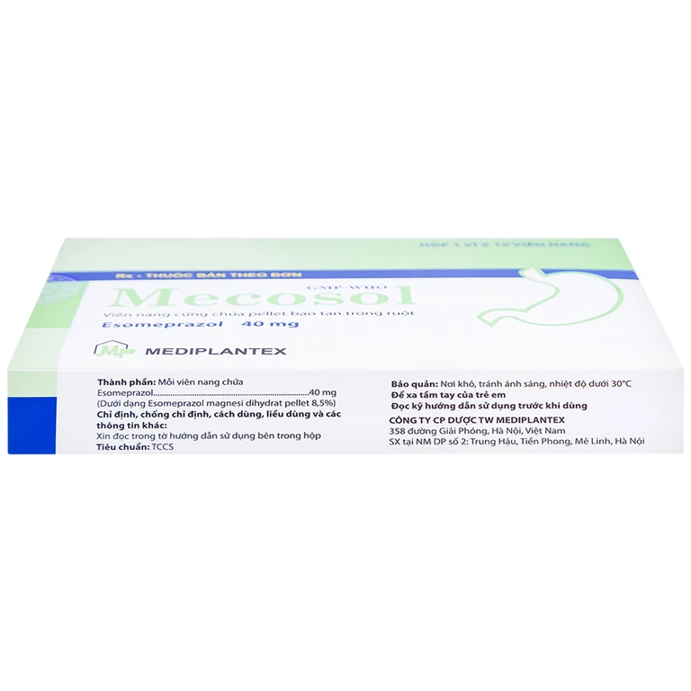 Viên nang cứng Mecosol 40mg Mediplantex điều trị bệnh trào ngược - dạ dày, thực quản (1 vỉ x 10 viên)