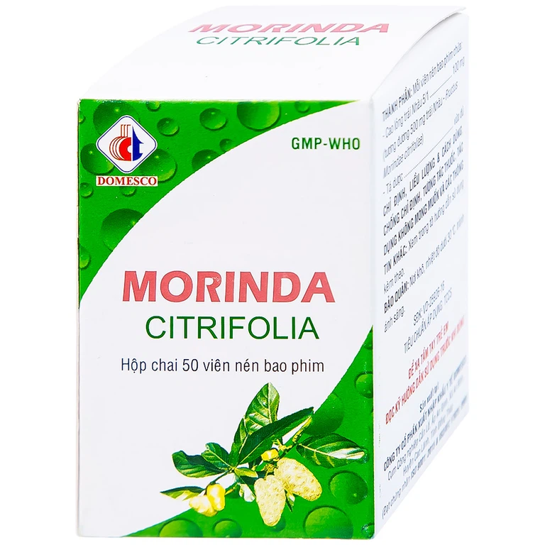 Thuốc Morinda Citrifolia Domesco điều trị đau nhức, sưng khớp, tăng huyết áp (50 viên) 