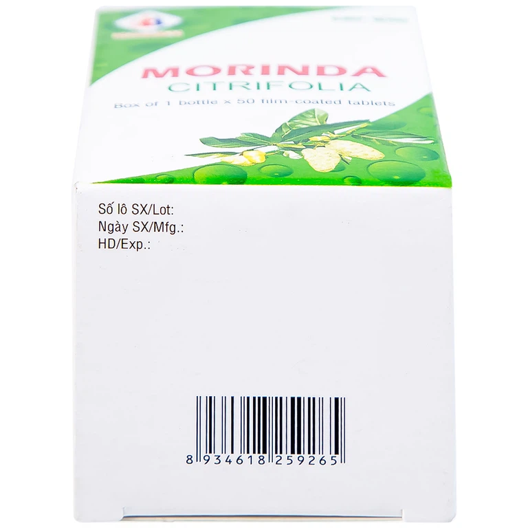 Thuốc Morinda Citrifolia Domesco điều trị đau nhức, sưng khớp, tăng huyết áp (50 viên) 