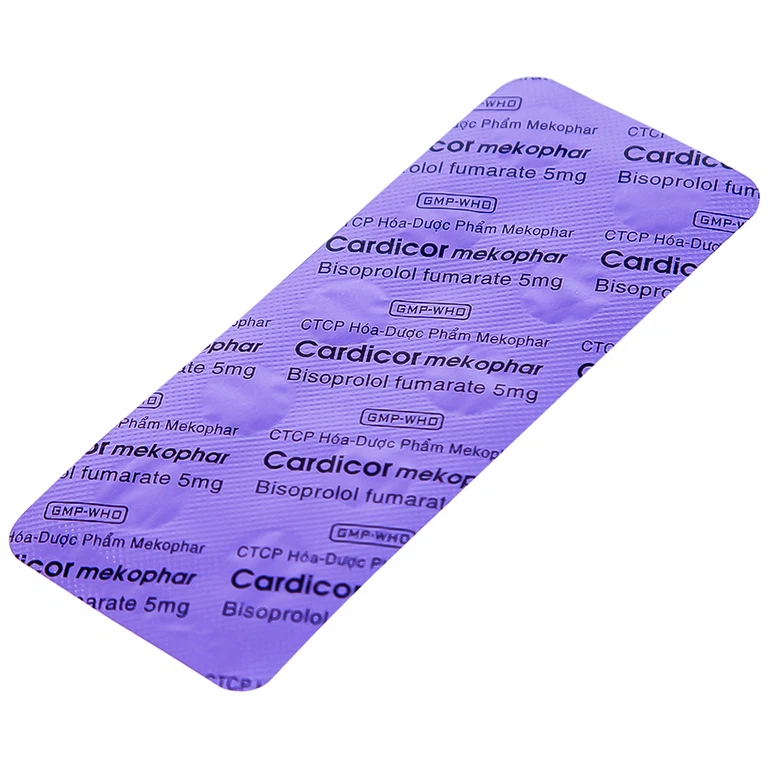 Thuốc Cardicor Mekophar 5 điều trị cao huyết áp, đau thắt ngực (3 vỉ x 10 viên)