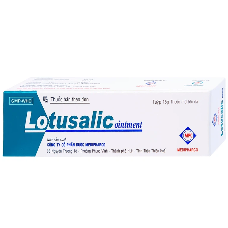 Thuốc mỡ bôi da Lotusalic Medipharco giảm các biểu hiện viêm của bệnh da dày sừng và bệnh da khô (15g)