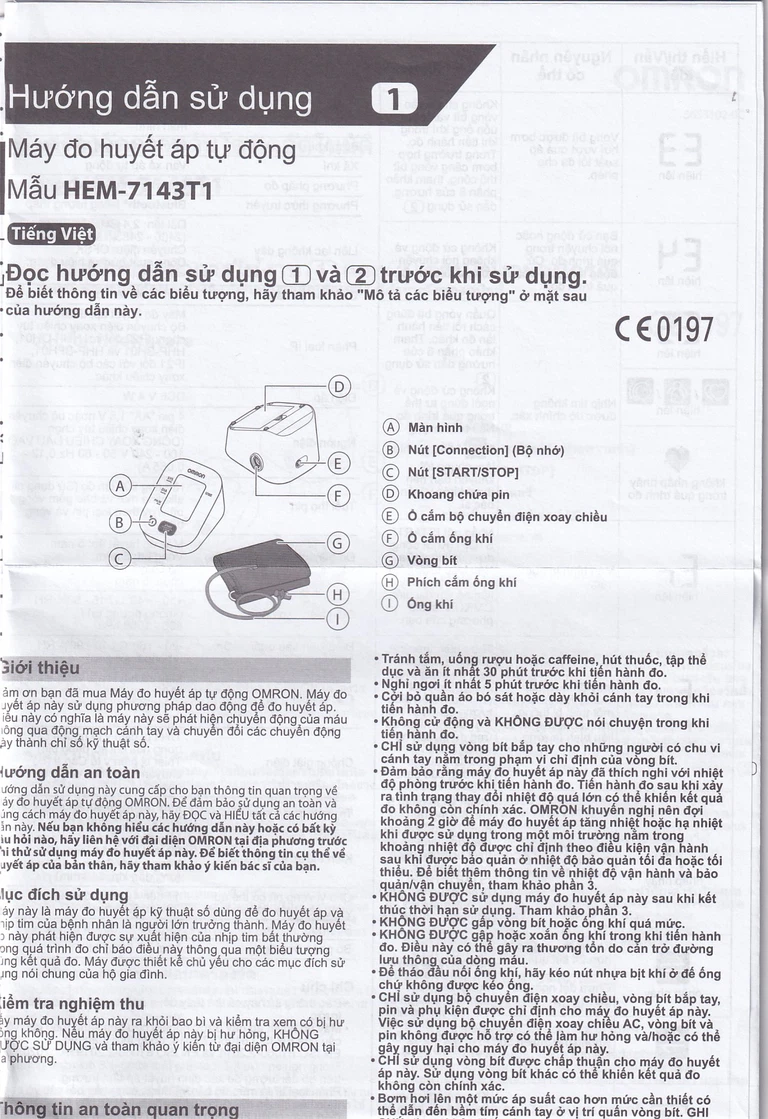 Máy đo huyết áp bắp tay tự động Omron HEM 7143T1 cho kết quả chính xác, nhanh chóng