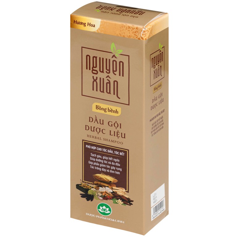 Dầu gội dược liệu Nguyên Xuân vàng hoa linh giảm gãy rụng, da đầu nhiều dầu (260g)