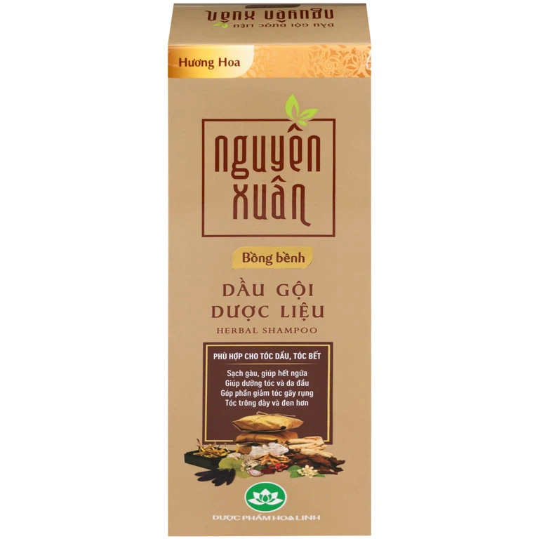Dầu gội dược liệu Nguyên Xuân vàng hoa linh giảm gãy rụng, da đầu nhiều dầu (260g)