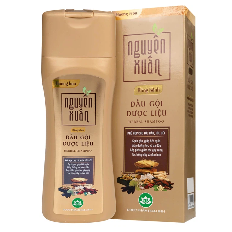 Dầu gội dược liệu Nguyên Xuân vàng hoa linh giảm gãy rụng, da đầu nhiều dầu (260g)
