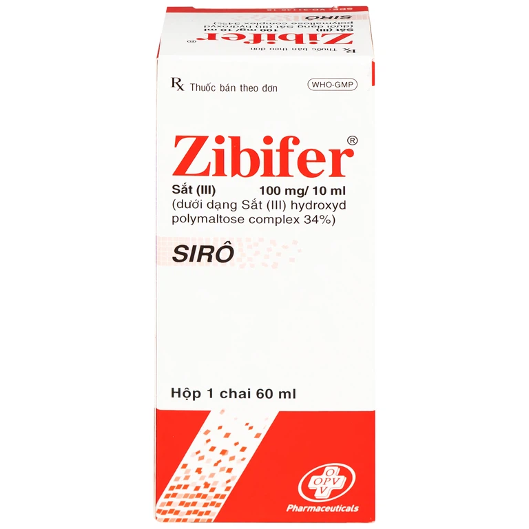 Thuốc Zibifer OPV Pharmaceutical điều trị thiếu máu do thiếu sắt và thiếu sắt không thiếu máu (60ml)