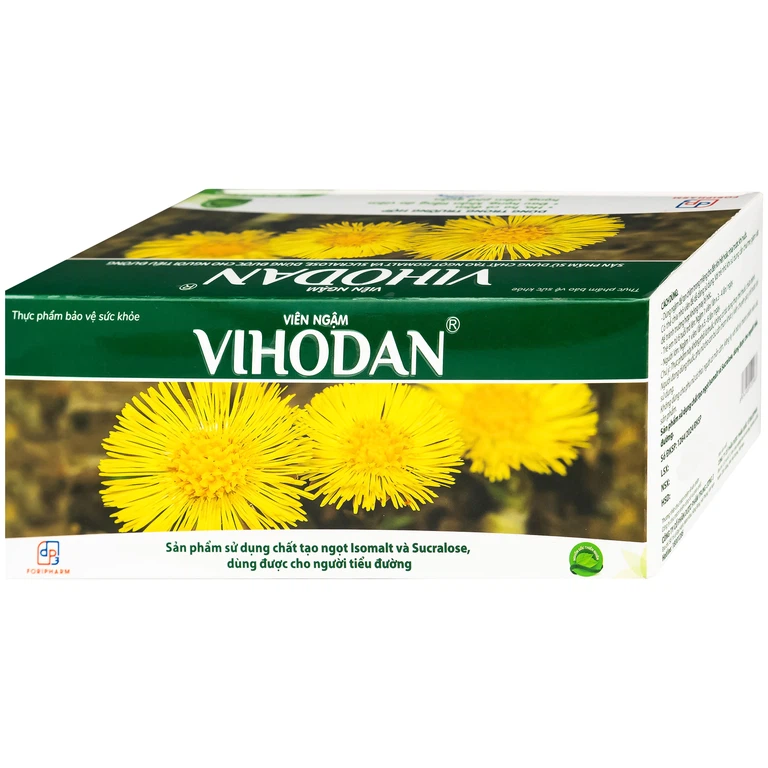 Viên ngậm Vihodan TW3 giúp nhuận phế, hỗ trợ giảm ho, giúp giảm đờm, giảm đau họng (20 vỉ x 5 viên)