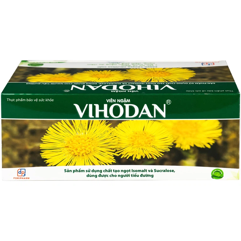 Viên ngậm Vihodan TW3 giúp nhuận phế, hỗ trợ giảm ho, giúp giảm đờm, giảm đau họng (20 vỉ x 5 viên)