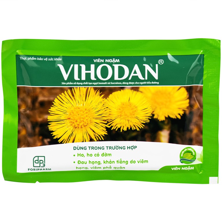 Viên ngậm Vihodan TW3 giúp nhuận phế, hỗ trợ giảm ho, giúp giảm đờm, giảm đau họng (20 vỉ x 5 viên)