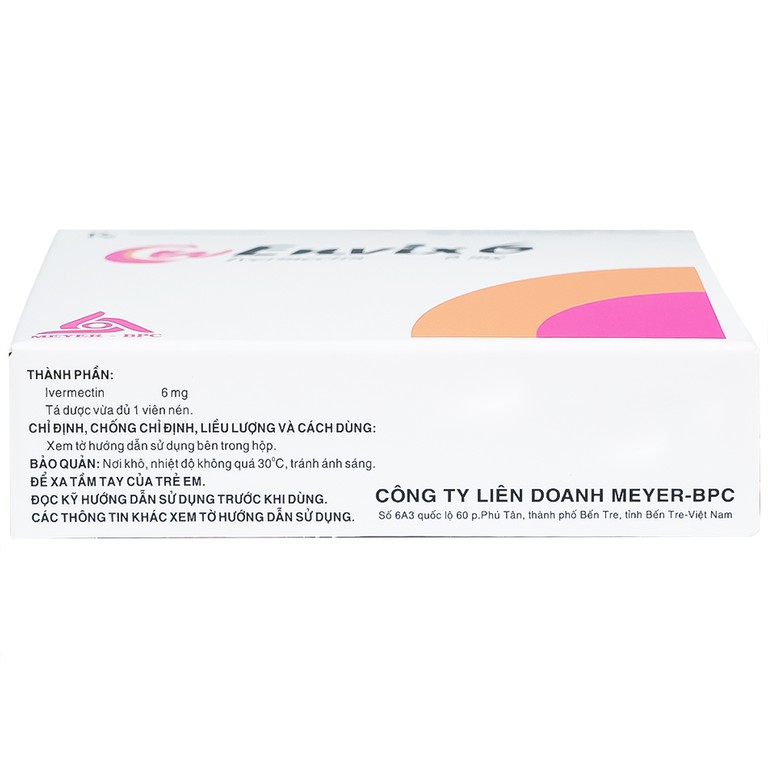 Thuốc Envix 6 Meyer - BPC điều trị giun chỉ Onchocerca, giun lươn ở ruột (2 vỉ x 2 viên)