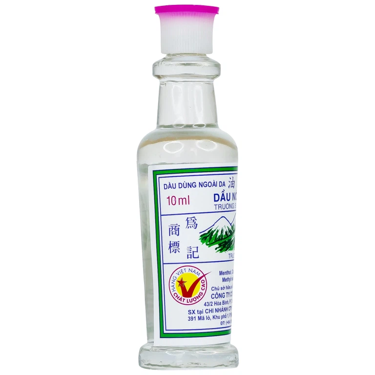 Dầu nóng Trường Sơn 10ml hỗ trợ các trường hợp chóng mặt, đau bụng, ho, cảm cúm (10 chai)