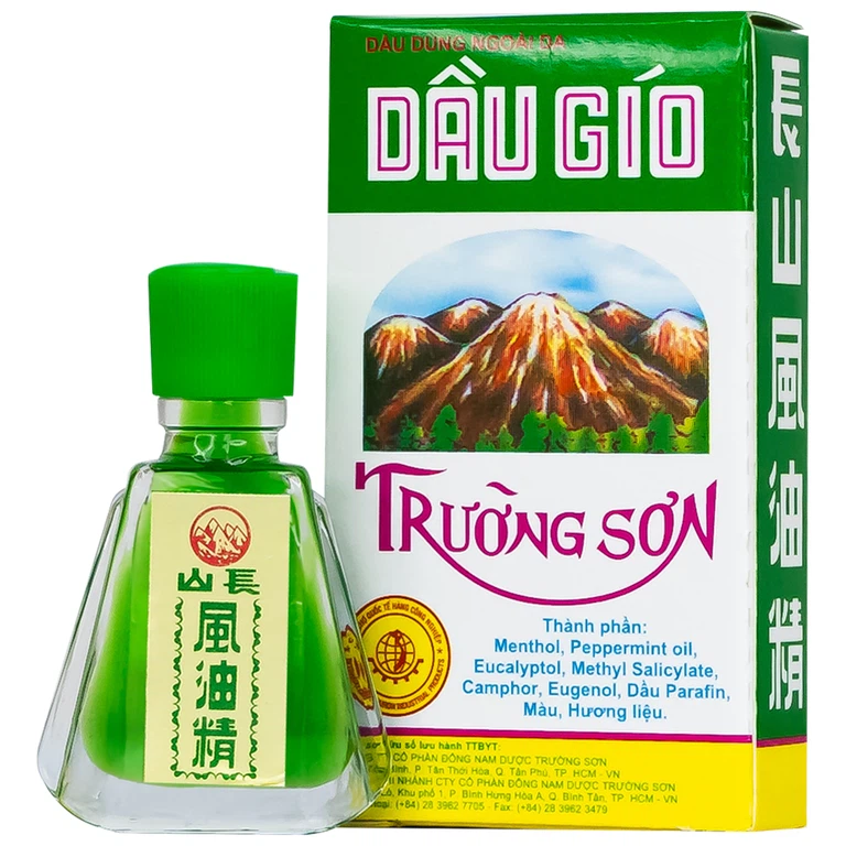 Dầu gió Trường Sơn 2.5ml dùng hỗ trợ trong trường hợp cảm, ho, sổ mũi, nhức đầu (20 chai)
