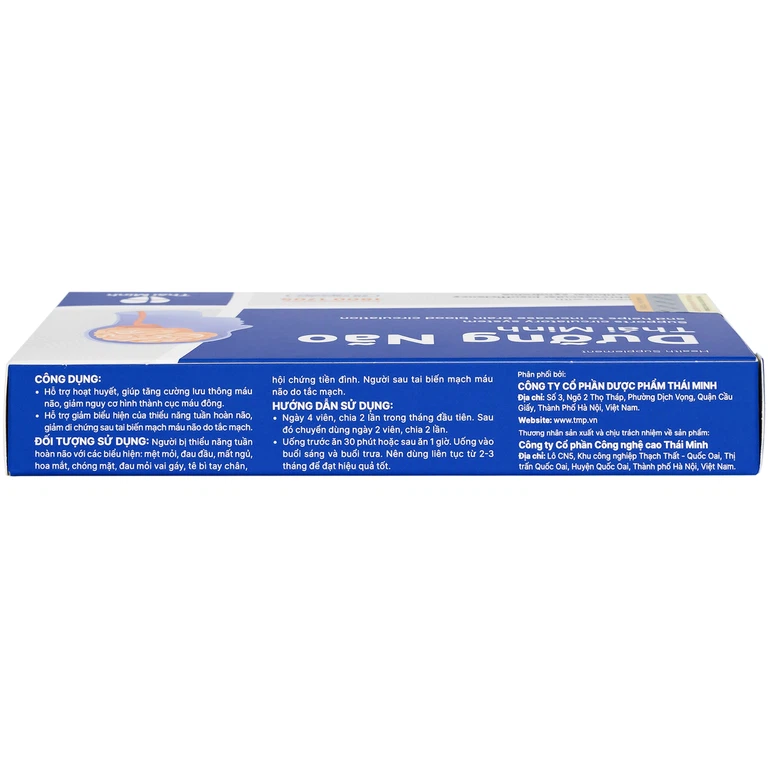 Viên uống Dưỡng Não Thái Minh hỗ trợ hoạt huyết, tăng cường lưu thông máu não (2 vỉ x 10 viên)