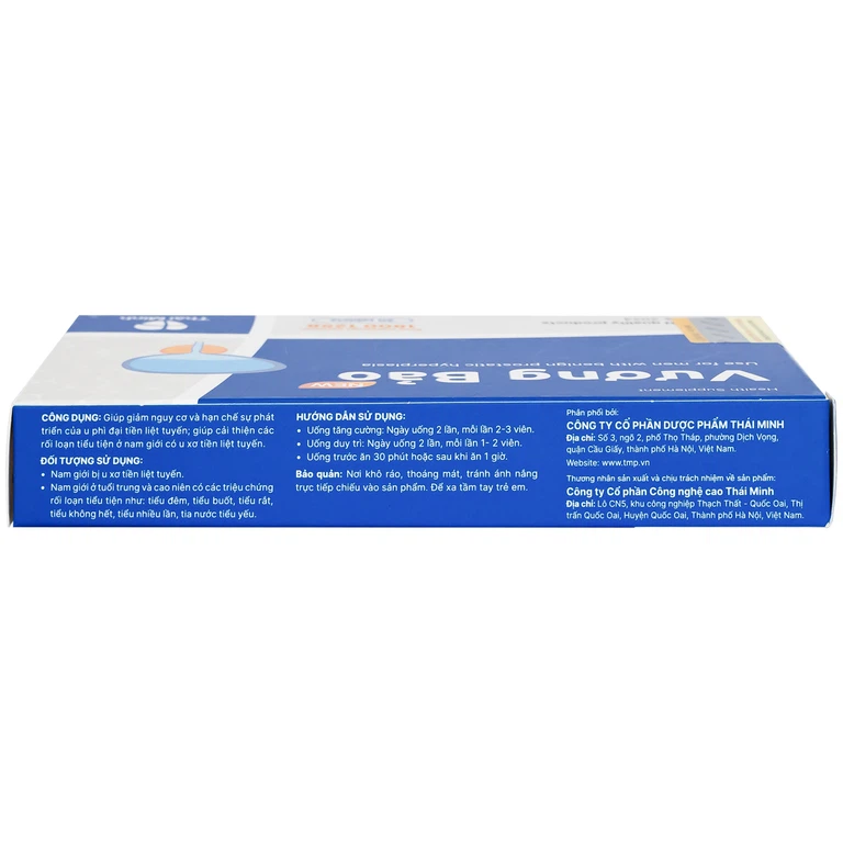 Viên uống Vương Bảo Thái Minh dùng cho nam giới bị u xơ tiền liệt tuyến (2 vỉ x 10 viên)