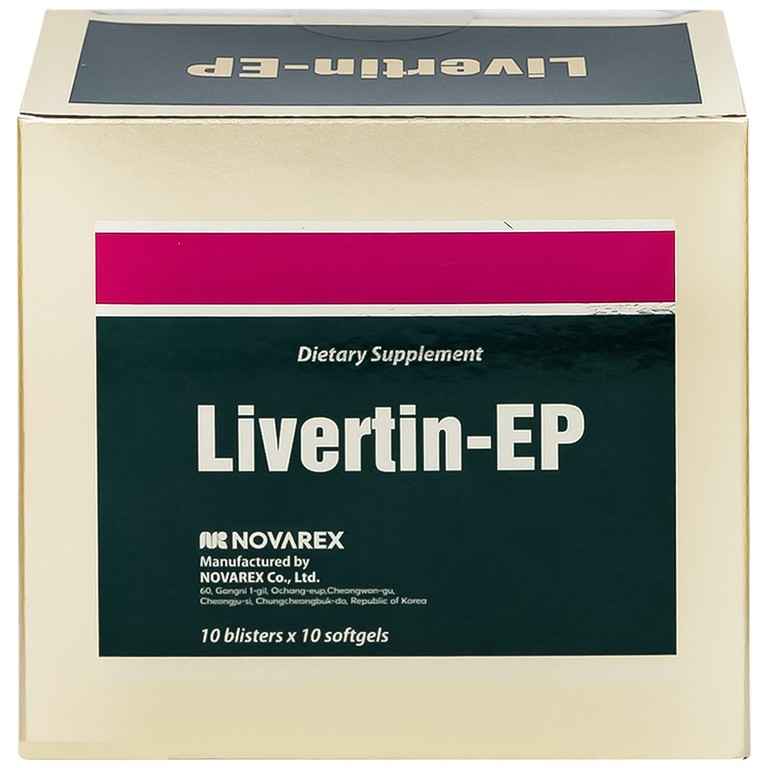 Viên uống Livertin-EP Novarex bổ sung vitamin B1, B6, B12, niacin, canxi pantothenat cho cơ thể (10 vỉ x 10 viên)