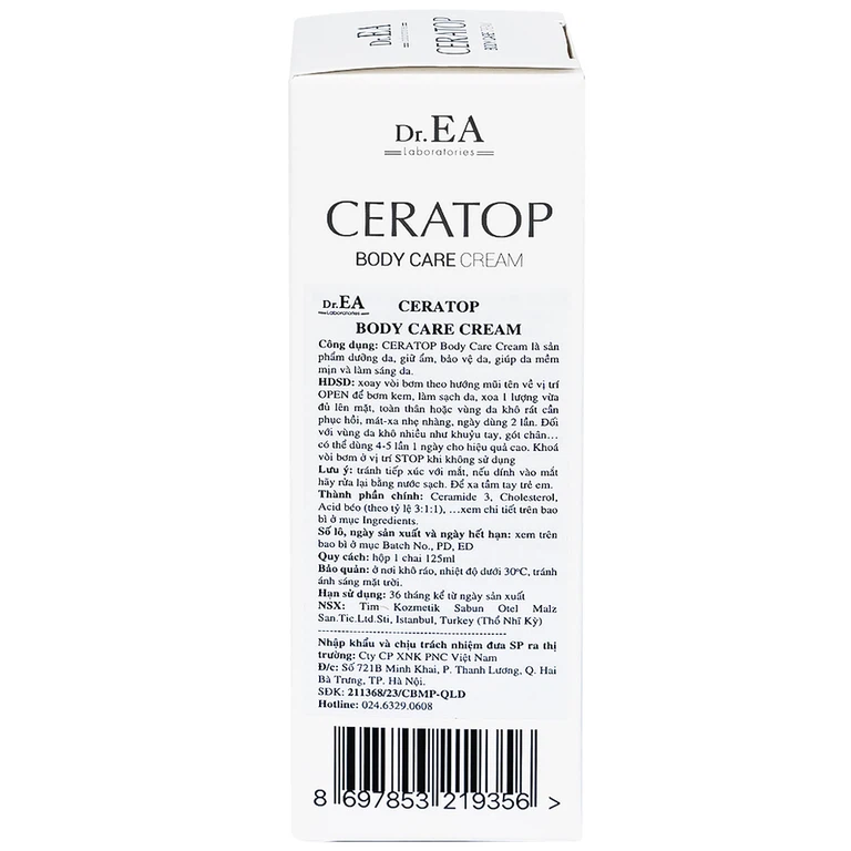 Kem Ceratop Body Care Cream 125ml Dr.EA dưỡng da, giữ ẩm, bảo vệ da