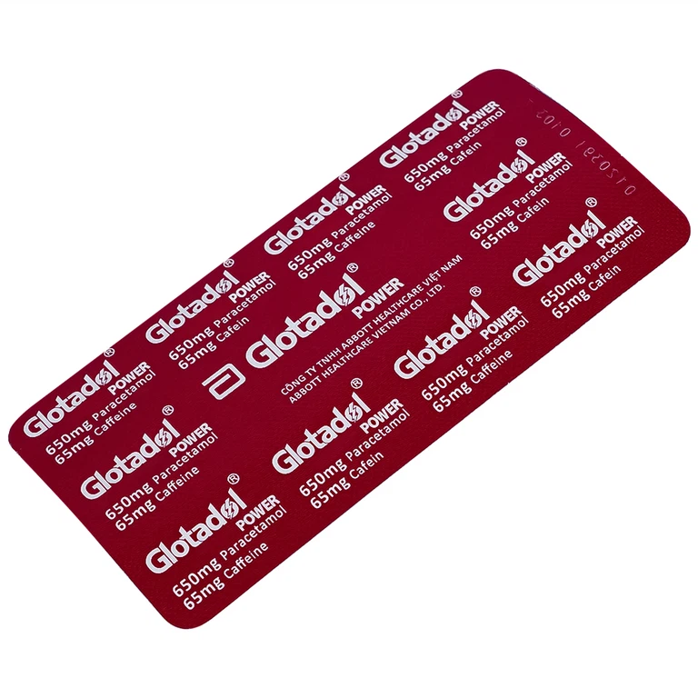 Thuốc Glotadol Power Abbott giảm đau đầu, đau nửa đầu, đau nhức do cảm lạnh (10 vỉ x 10 viên)