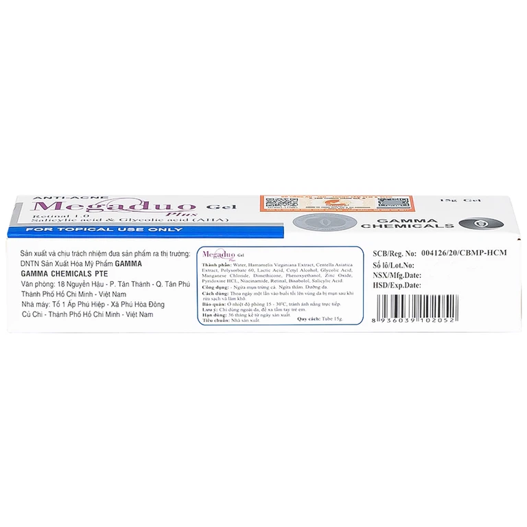 Gel Megaduo Plus giúp ngừa mụn trứng cá, ngừa thâm, dưỡng da (15g)