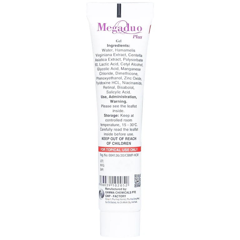 Gel Megaduo Plus giúp ngừa mụn trứng cá, ngừa thâm, dưỡng da (15g)
