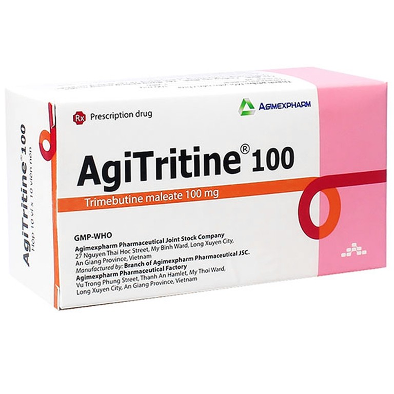 Thuốc AgiTritine 100 Agimexpharm điều trị chứng đau do rối loạn chức năng của ống tiêu hóa và đường mật (10 vỉ x 10 viên)