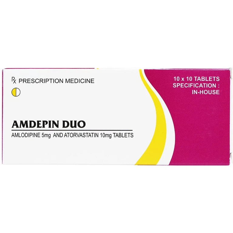 Thuốc Amdepin Duo Cadila điều trị rối loạn lipid máu, tăng huyết áp (10 vỉ x 10 viên)