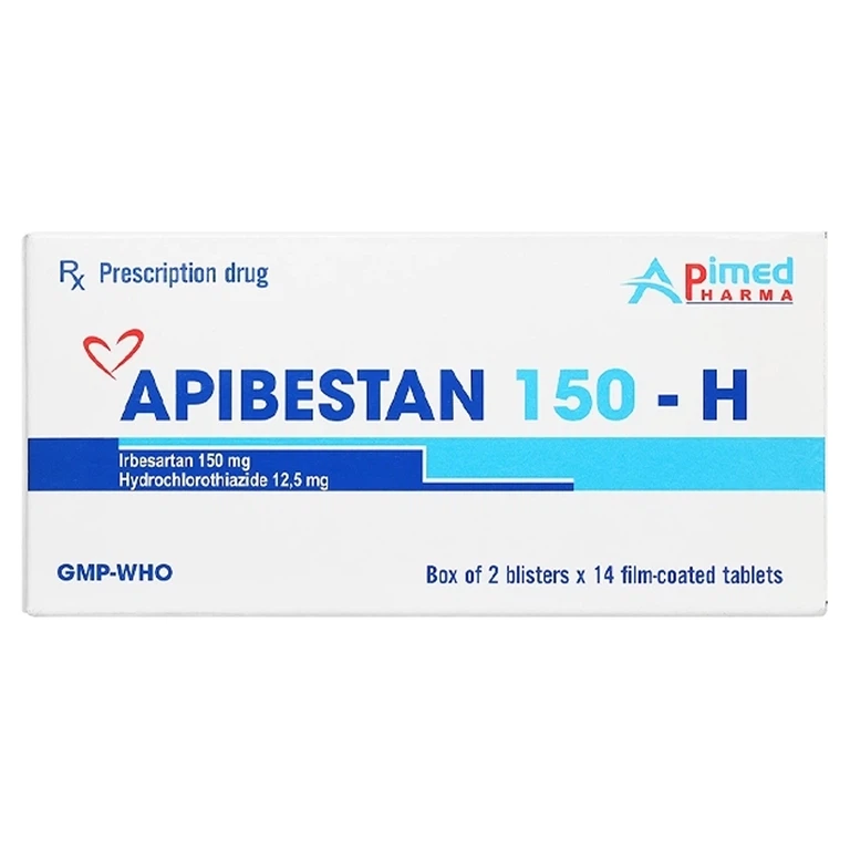 Thuốc Apibestan 150-H Apimed Pharma điều trị tăng huyết áp nguyên phát (2 vỉ x 14 viên)