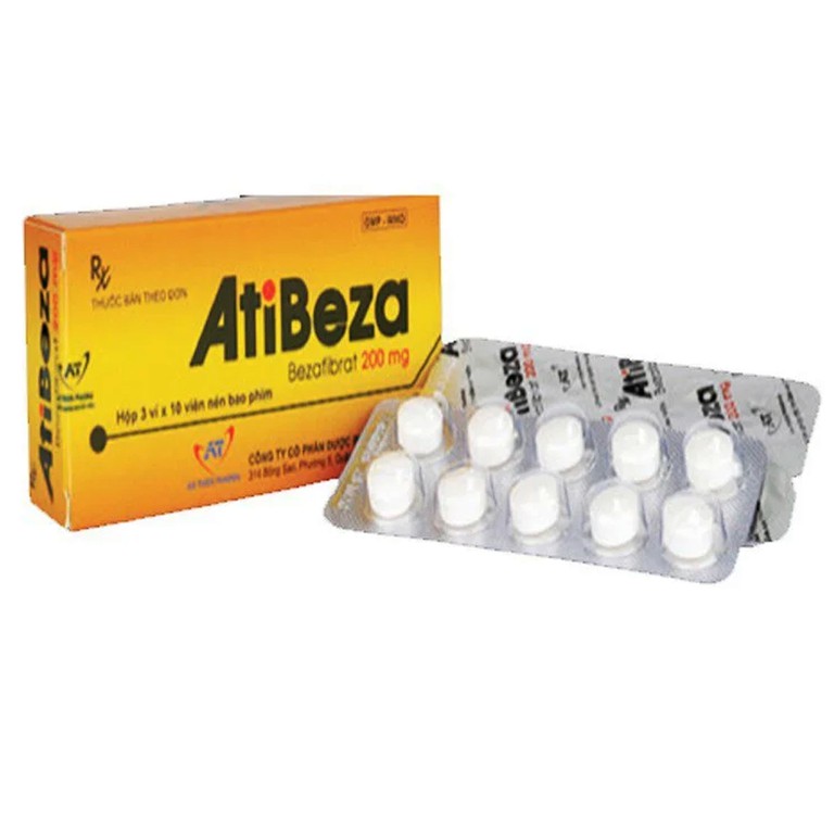 Thuốc AtiBeza 200mg An Thiên điều trị tăng lipoprotein máu (3 vỉ x 10 viên)