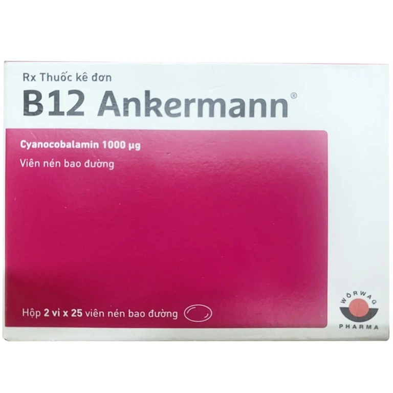 Thuốc B12 Ankermann Artesan Pharma điều trị các bệnh thiếu máu, đau dây thần kinh (2 vỉ x 25 viên)