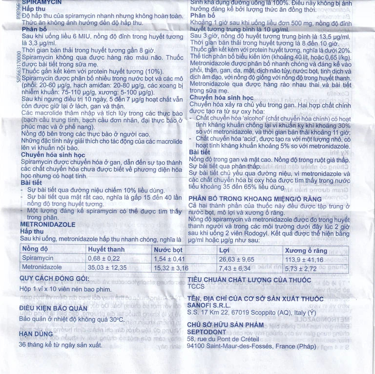 Thuốc Birodogyl 250mg Sanofi điều trị nhiễm trùng đường miệng cấp tính và mạn tính (1 vỉ x 10 viên)