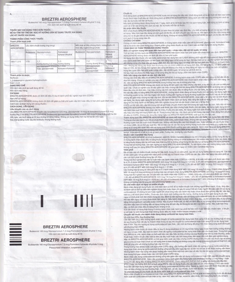 Thuốc hít Breztri 160/7.2/5mcg Astrazeneca giảm co thắt phế quản cấp tính (120 liều)