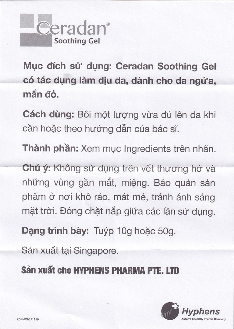 Gel Ceradan Soothing 50g làm dịu da, dành cho da ngứa, mẩn đỏ