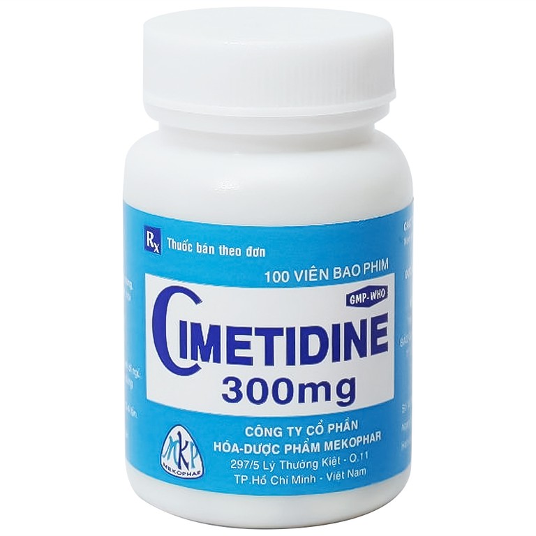 Thuốc Cimetidine MKP 300mg Mekophar điều trị ngắn hạn loét dạ dày, tá tràng tiến triển (100 viên)