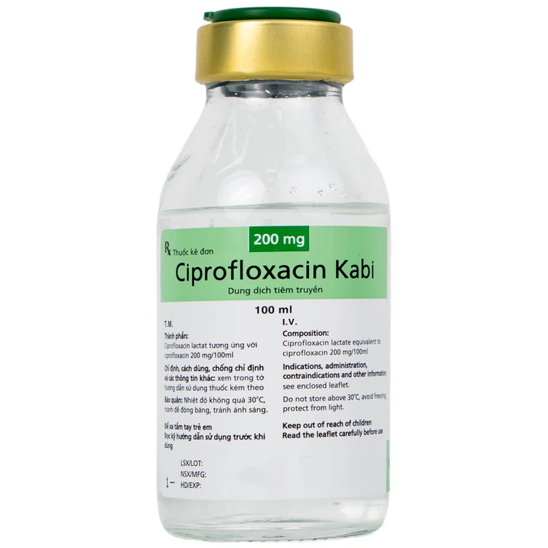 Thuốc Ciprofloxacin Kabi 200mg Fresenius Kabi điều trị nhiễm khuẩn, viêm đường tiết niệu (100ml)