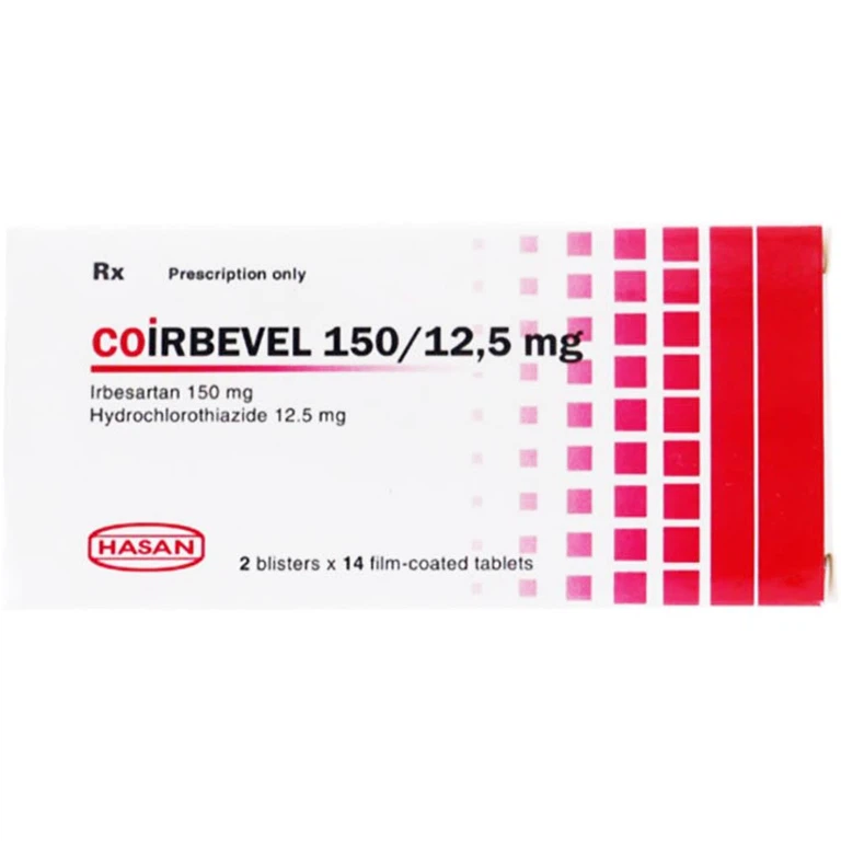 Thuốc Coirbevel 150/12.5mg Hasan điều trị tăng huyết áp (2 vỉ x 14 viên)