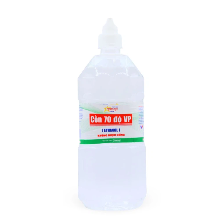 Cồn 70 độ Vĩnh Phúc dùng để diệt khuẩn dụng cụ y tế, bề mặt trong y tế (1000ml)