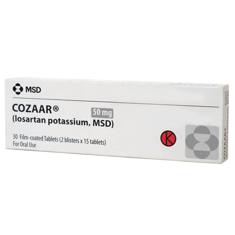 Thuốc Cozaar 50mg MSD điều trị tăng huyết áp (2 vỉ x 15 viên)