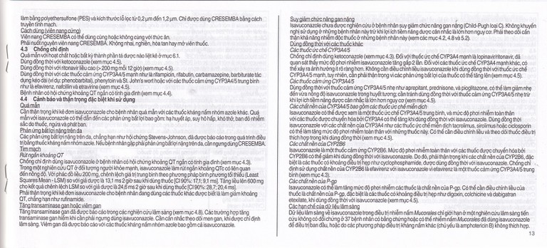 Thuốc Cresemba 100mg Pfizer điều trị nhiễm nấm Aspergillus xâm lấn và nhiễm nấm Mucorales (2 vỉ x 7 viên)
