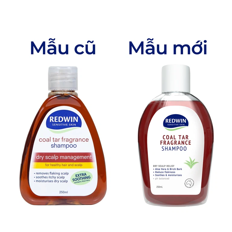 Dầu gội đầu Redwin Coal Tar Fragrance Shampoo 250ml làm sạch, cân bằng độ ẩm, ngăn ngừa gàu