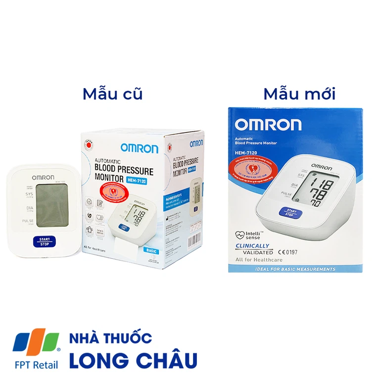 Máy đo huyết áp bắp tay tự động Omron HEM-7120 lưu 1 kết quả đo gần nhất