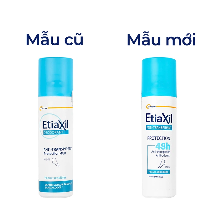 Khử mùi dạng xịt Etiaxil Déodorant Anti - Transpirant Protection 48h Pieds kiểm soát tuyến mồ hôi chân (100ml)