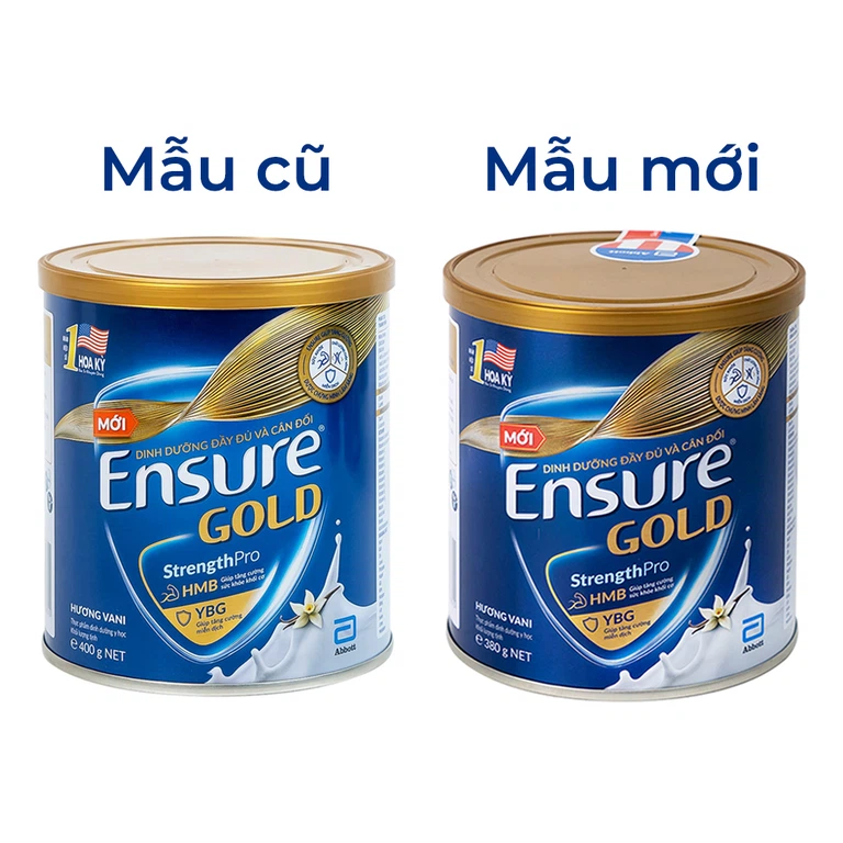Sữa bột Ensure Gold StrengthPro Abbott hương vani tăng cường sức khỏe khối cơ, tăng miễn dịch (380g)